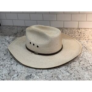 Atwood Kaycee 7X Palm Leaf Cowboy Hat Mens 7X Natural Good Western Ranch
